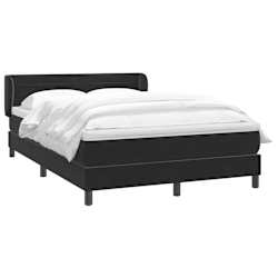vidaXL Boxspringbett mit Matratze Schwarz 140x210 cm Samt