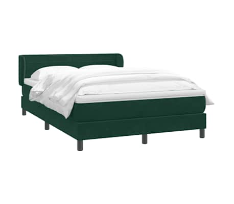 vidaXL Sommier &agrave; lattes de lit et matelas vert fonc&eacute; 140x210cm velours