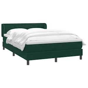 vidaXL Sommier &agrave; lattes de lit et matelas vert fonc&eacute; 140x210cm velours