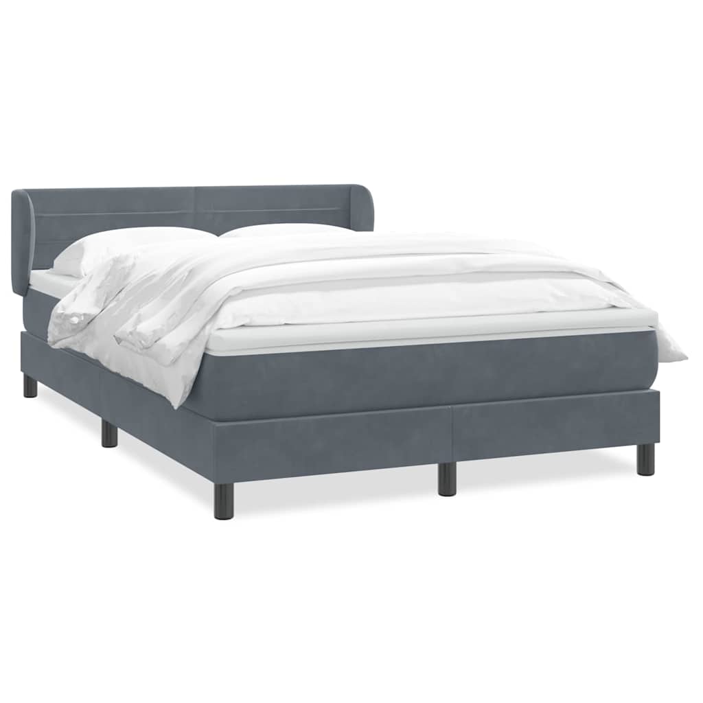 vidaXL Box spring postel s matrací tmavě šedá 160x210 cm samet
