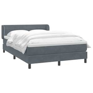 Box spring postel s matrací tmavě šedá 160x210 cm samet - obrázek 3