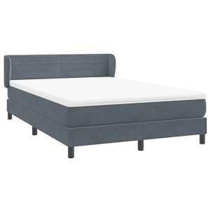 Box spring postel s matrací tmavě šedá 160x210 cm samet - obrázek 4