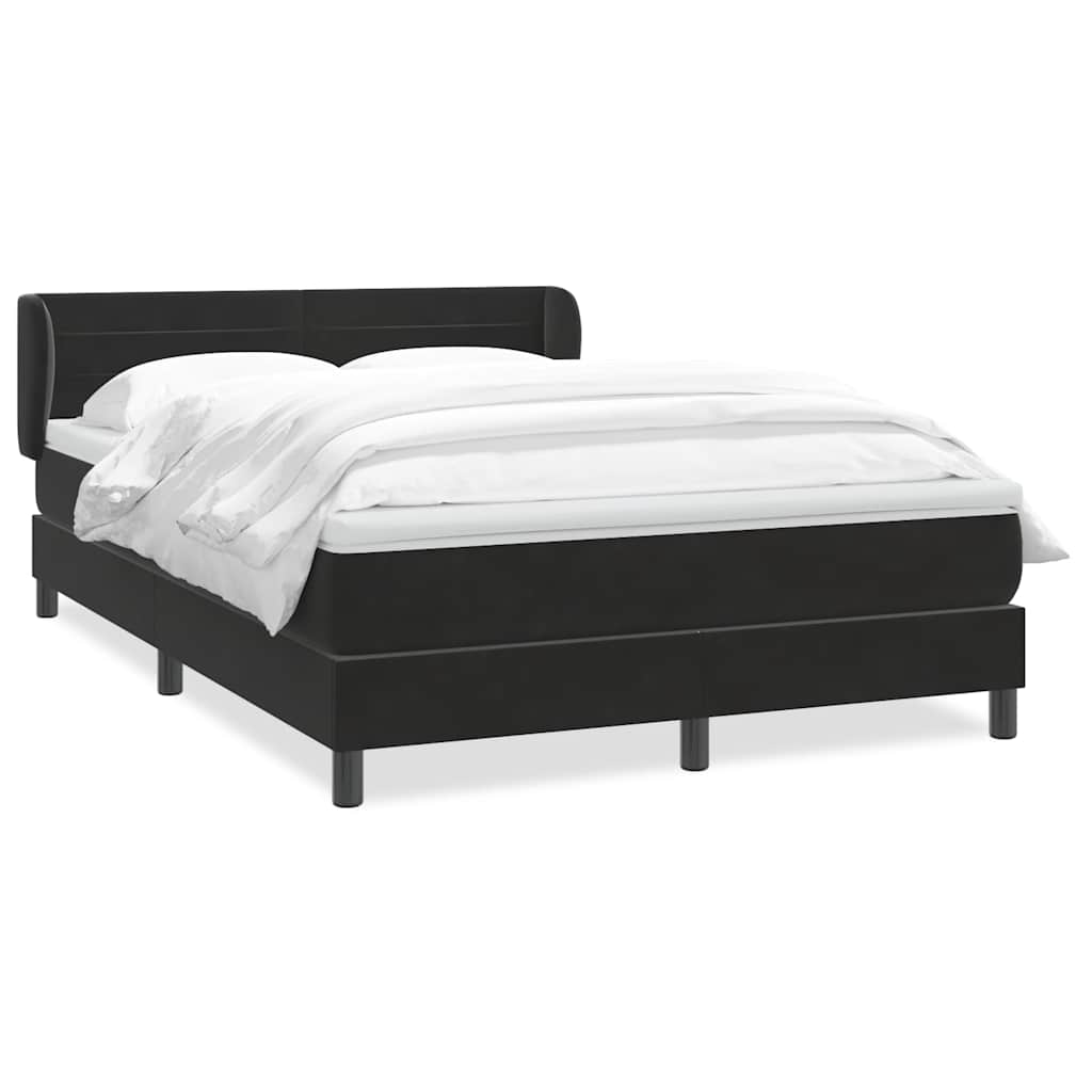 vidaXL Boxspring met matras fluweel zwart 160x210 cm, foto 3