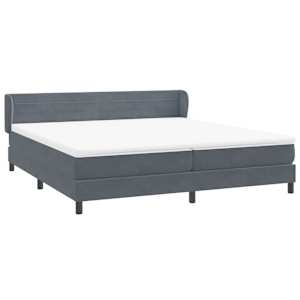 Box spring postel s matracemi tmavě šedá 200x210 cm samet - obrázek 4