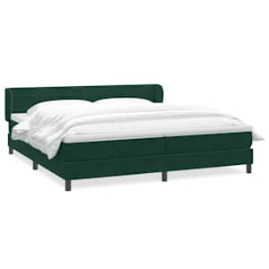 Box spring postel s matracemi tmavě zelená 200x210 cm samet - obrázek 2
