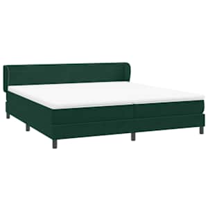 Box spring postel s matracemi tmavě zelená 200x210 cm samet - obrázek 4