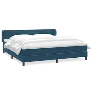 Box spring postel s matracemi tmavě modrá 200x210 cm samet - obrázek 2