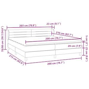 Box spring postel s matracemi tmavě modrá 200x210 cm samet - obrázek 12
