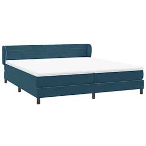 Box spring postel s matracemi tmavě modrá 200x210 cm samet - obrázek 4