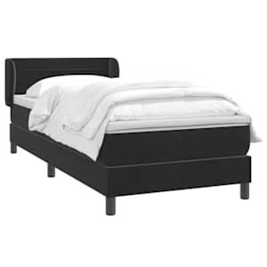 vidaXL Sommier &agrave; lattes de lit avec matelas noir 80x220 cm velours