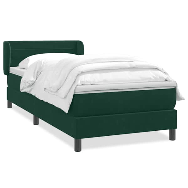 vidaXL Box Vedruvoodi madratsiga Tumeroheline 80x220 cm samet