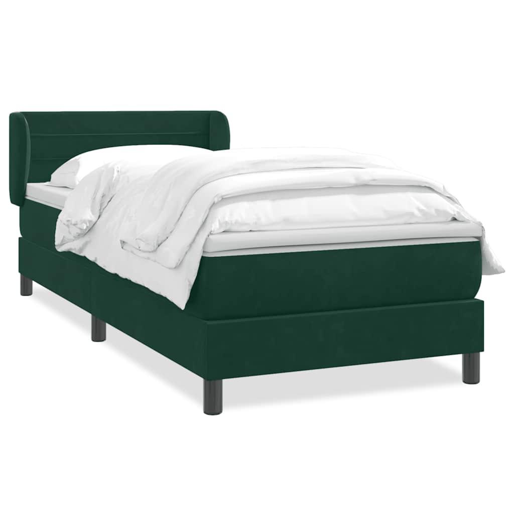 vidaXL Boxspring met matras fluweel donkergroen 80x220 cm groen, foto 3