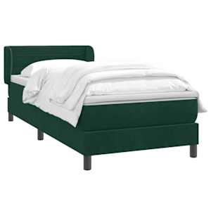 Box spring postel s matrací tmavě zelená 80x220 cm samet - obrázek 3