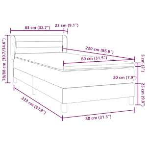 Box spring postel s matrací tmavě modrá 80x220 cm samet - obrázek 12