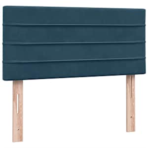 Box spring postel s matrací tmavě modrá 80x220 cm samet - obrázek 8