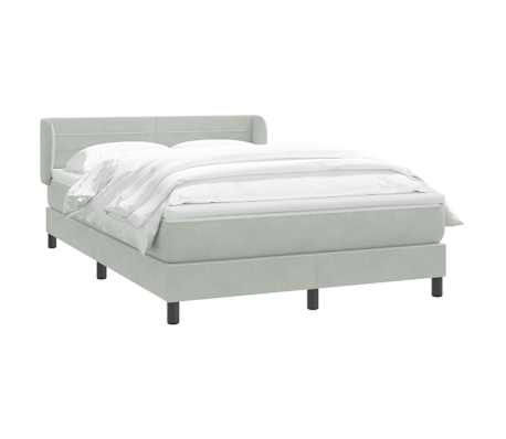 vidaXL Sommier &agrave; lattes de lit et matelas gris clair 140x220cm velours