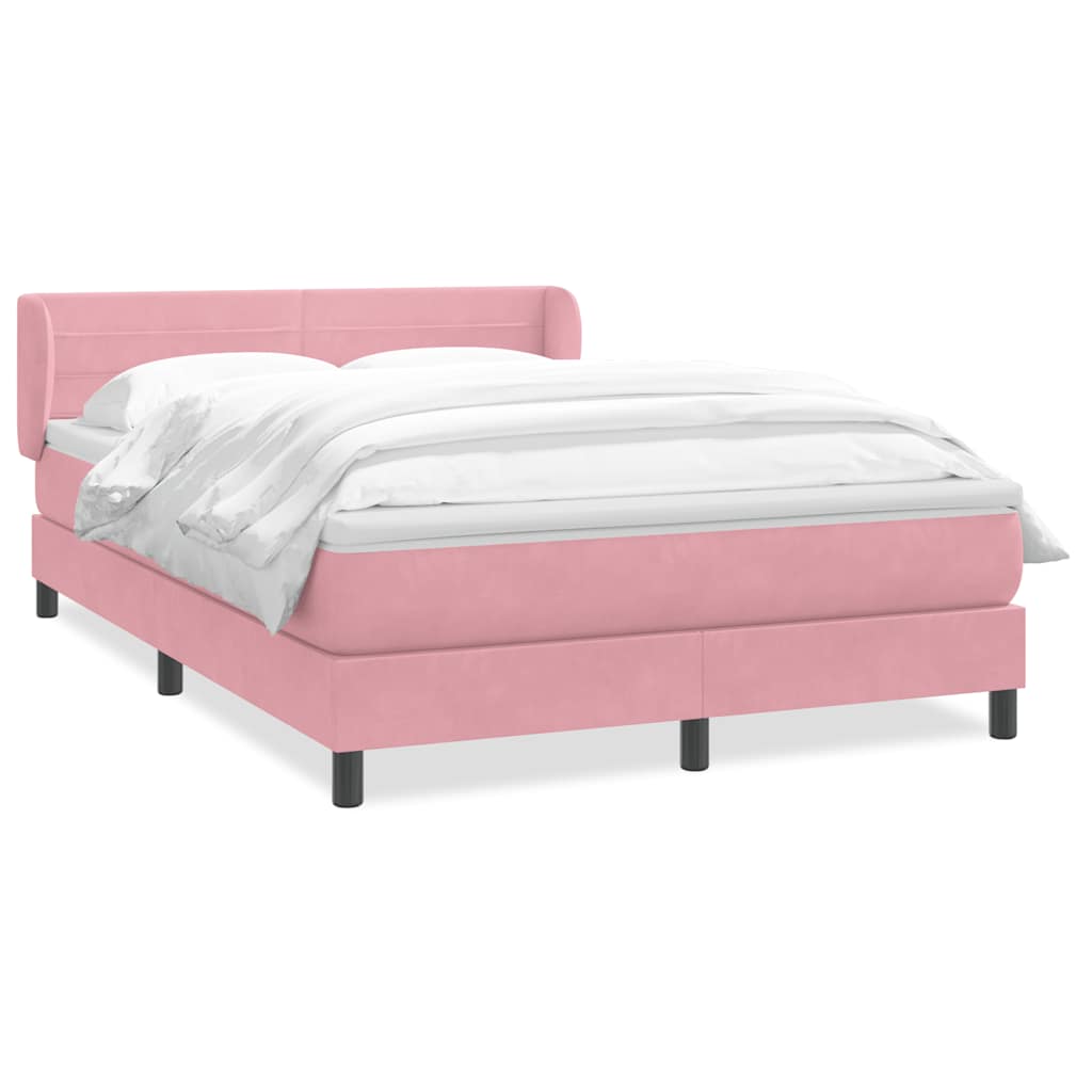 Thumbnail - vidaXL Boxspringbett mit Matratze Rosa 140x220 cm Samt