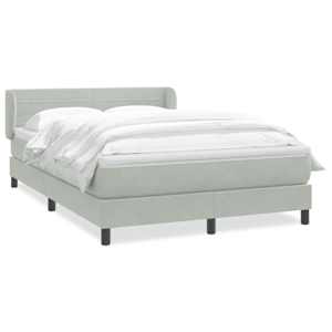 Box spring postel s matrací světle šedá 160x220 cm samet - obrázek 2
