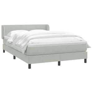 Box spring postel s matrací světle šedá 160x220 cm samet - obrázek 3