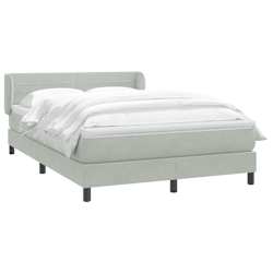 vidaXL Boxspringbett mit Matratze Hellgrau 160x220 cm Samt