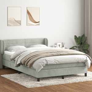 Box spring postel s matrací světle šedá 160x220 cm samet - obrázek 1
