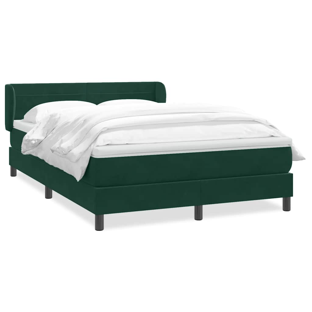 vidaXL Box spring postel s matrací tmavě zelená 160x220 cm samet