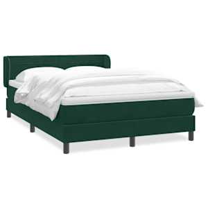 Box spring postel s matrací tmavě zelená 160x220 cm samet - obrázek 2