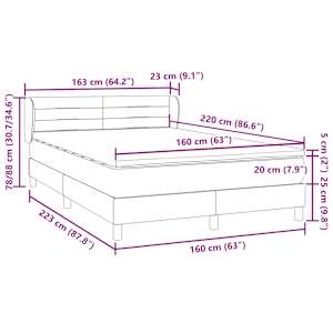 Box spring postel s matrací tmavě zelená 160x220 cm samet - obrázek 12