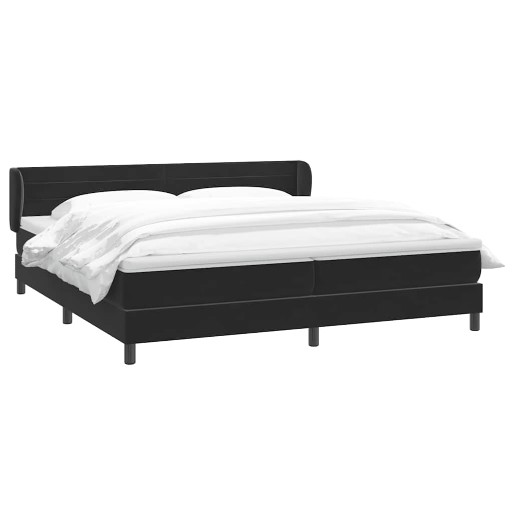 Thumbnail - vidaXL Boxspringbett mit Matratzen Schwarz 180x220 cm Samt