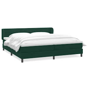 Postel Box Spring s matracemi tmavě zelená 180x220 cm samet - obrázek 2