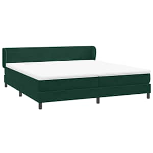 Postel Box Spring s matracemi tmavě zelená 180x220 cm samet - obrázek 4