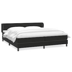 Postel Box Spring s matracemi černá 200x220 cm samet - obrázek 2