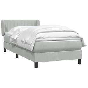 Box spring postel s matrací světle šedá 80x210 cm samet - obrázek 3