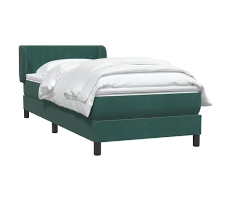 vidaXL Sommier &agrave; lattes de lit et matelas vert fonc&eacute; 80x210 cm velours