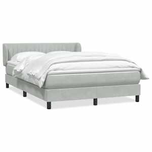 Box spring postel s matrací světle šedá 140x210 cm samet - obrázek 2