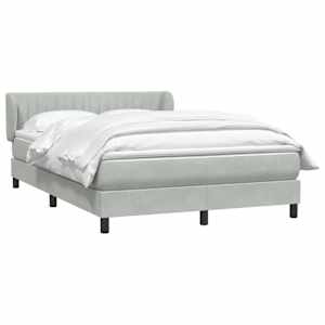 vidaXL Sommier &agrave; lattes de lit et matelas gris clair 140x210cm velours