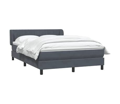 vidaXL Sommier &agrave; lattes de lit et matelas gris fonc&eacute; 140x210cm velours