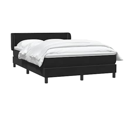vidaXL Sommier &agrave; lattes de lit avec matelas noir 140x210 cm velours