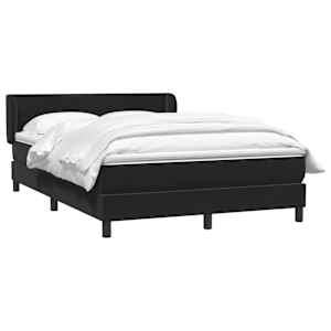 vidaXL Sommier &agrave; lattes de lit avec matelas noir 140x210 cm velours