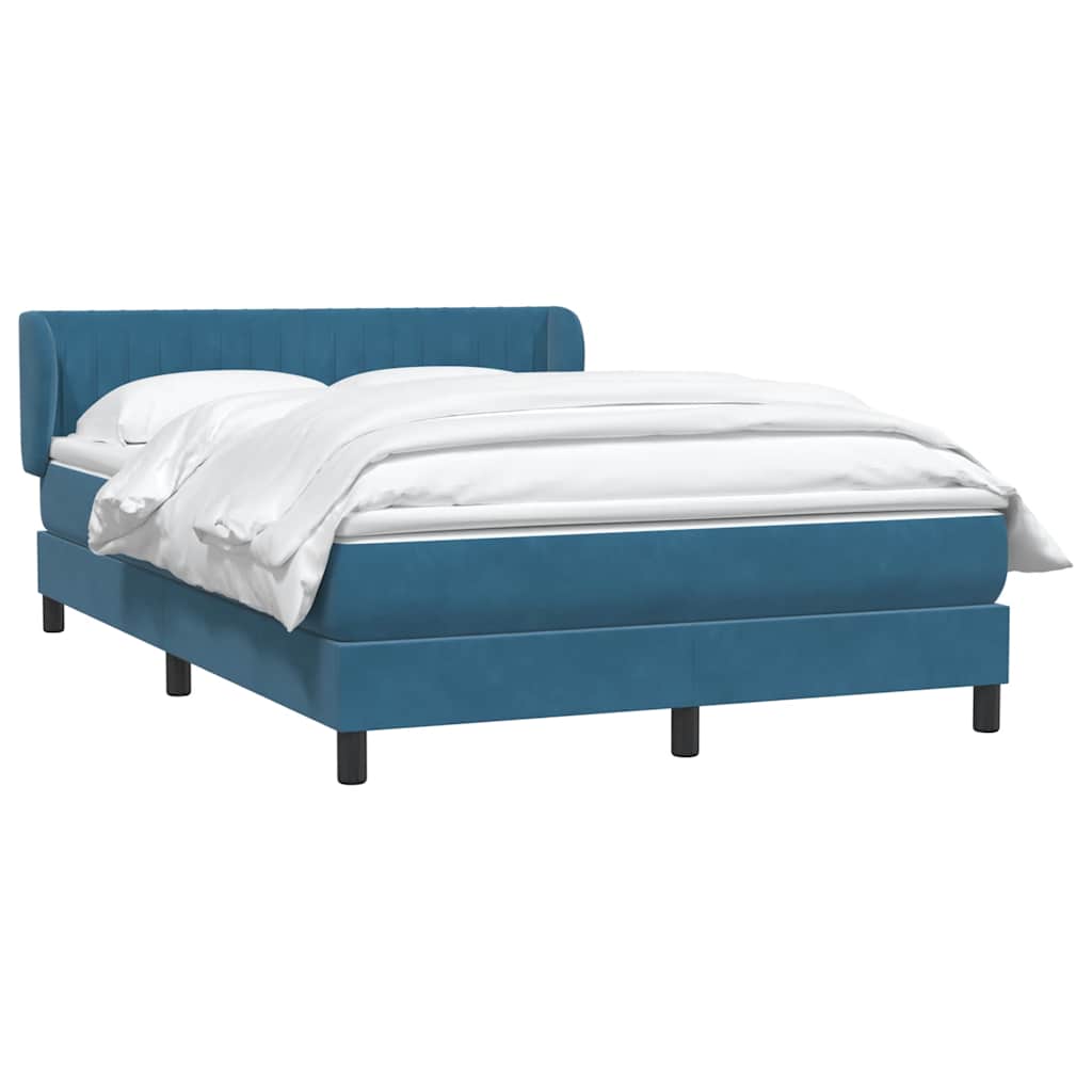 Thumbnail - vidaXL Boxspringbett mit Matratze Dunkelblau 140x210 cm Samt