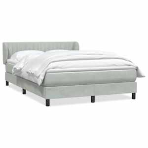 Box spring postel s matrací světle šedá 160x210 cm samet - obrázek 2
