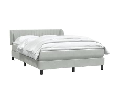 vidaXL Boxspringbett mit Matratze Hellgrau 160x210 cm Samt