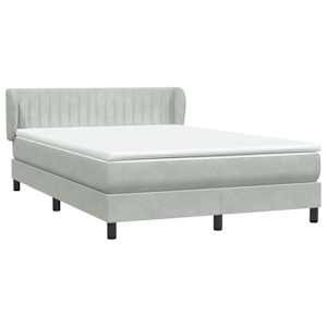 Box spring postel s matrací světle šedá 160x210 cm samet - obrázek 4