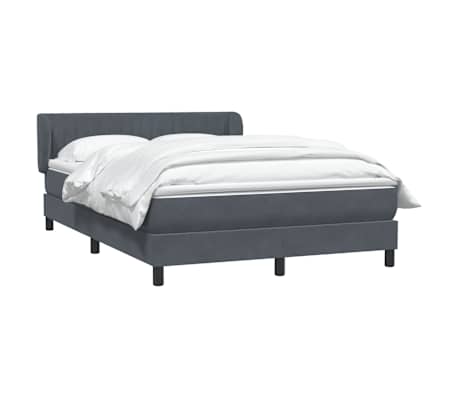 vidaXL kontinentalseng med madras 160x210 cm fl&oslash;jl m&oslash;rkegr&aring;