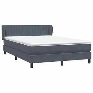 Box spring postel s matrací tmavě šedá 160x210 cm samet - obrázek 4