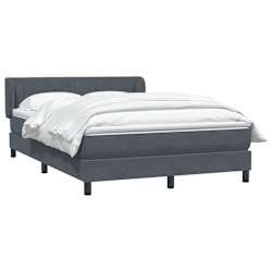 vidaXL kontinentalseng med madras 160x210 cm fl&oslash;jl m&oslash;rkegr&aring;