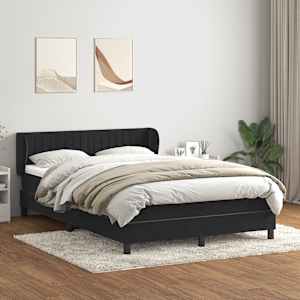 Box spring postel s matrací černá 160x210 cm samet - obrázek 1