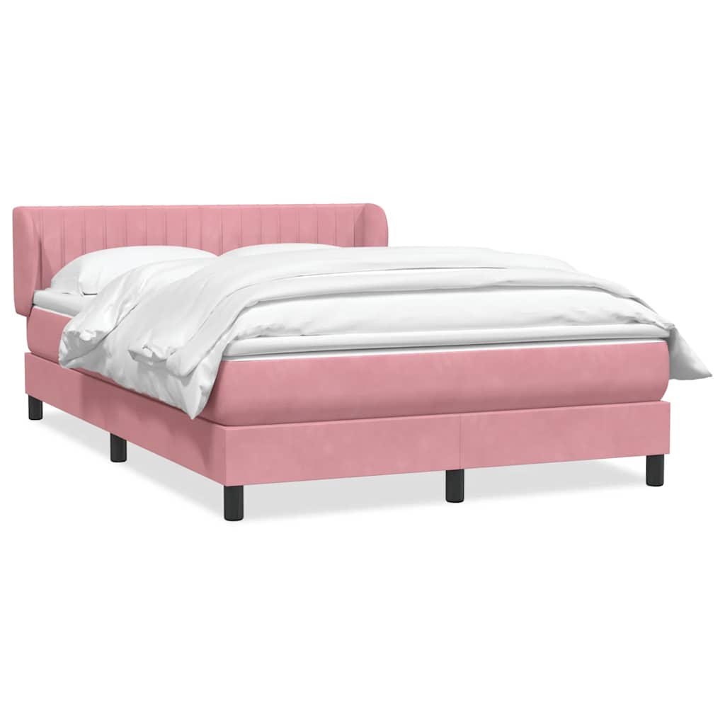 vidaXL Boxspring met matras fluweel roze 160x210 cm, foto 3