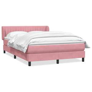 Box spring postel s matrací růžová 160x210 cm samet - obrázek 2