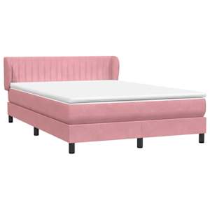 Box spring postel s matrací růžová 160x210 cm samet - obrázek 4
